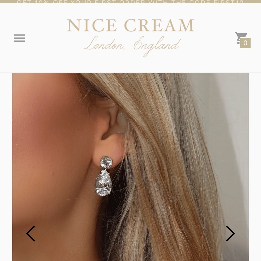 Sofia Richie inspired wedding earrings by Nice Cream London